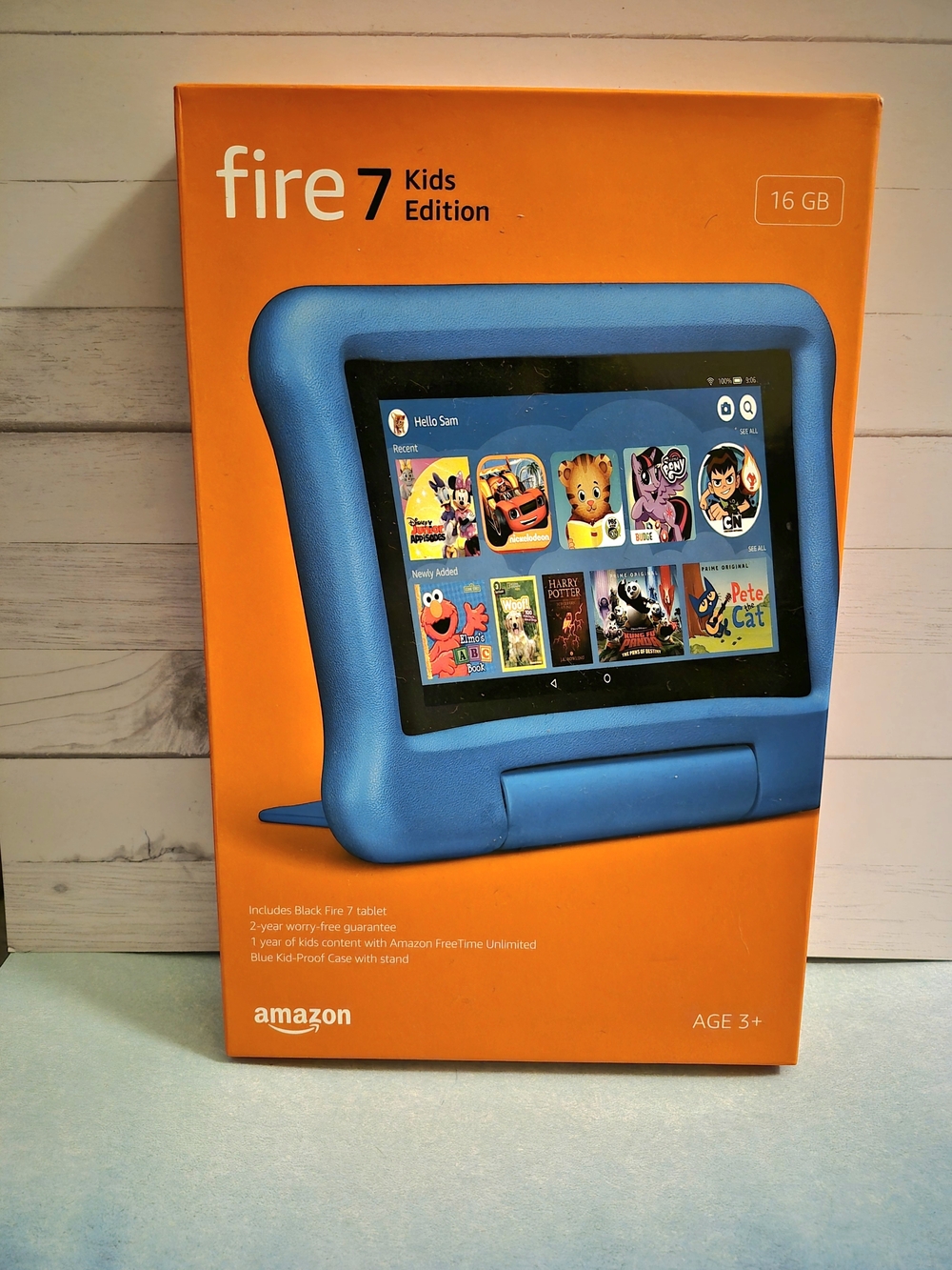 Amazon Fire 7 Kids Edition Tablet with Blue Kid-Proof Case - 16GB